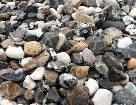 colorful painted stones in a garden