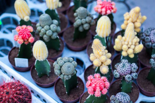 variety of colorful succulents