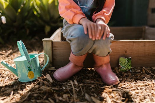 Colorful garden with mulch