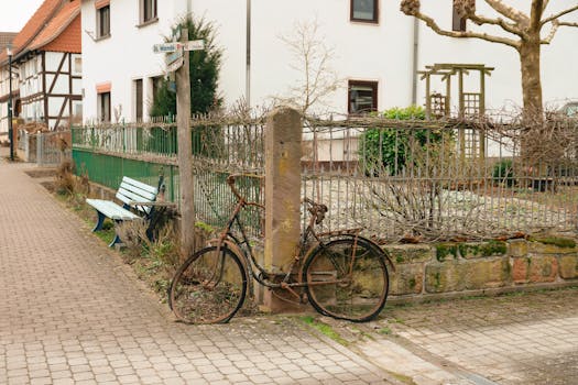 small urban garden with antique table planter