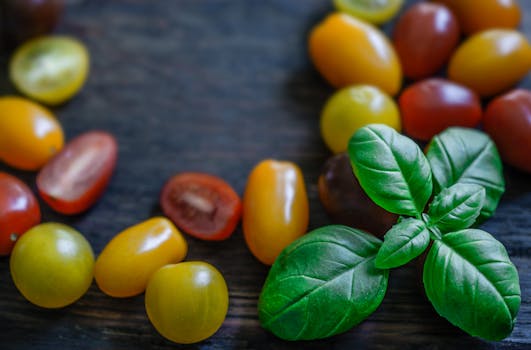 colorful winter garden with herbs and vegetables